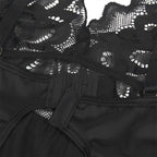 Subblime Babydoll Schwarz S/M – Blumenprint & Rückenöffnung - Vanelion Paradise