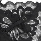 Subblime Babydoll Schwarz S/M – Blumenprint & Rückenöffnung - Vanelion Paradise
