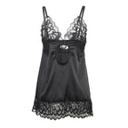 Subblime Babydoll Schwarz S/M – Blumenprint & Rückenöffnung - Vanelion Paradise