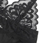 Subblime Babydoll Schwarz S/M – Blumenprint & Rückenöffnung - Vanelion Paradise