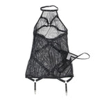 SUBLLIME - TRANSPARENTES NECKHOLDER-KLEID SCHWARZ S/M - Vanelion Paradise
