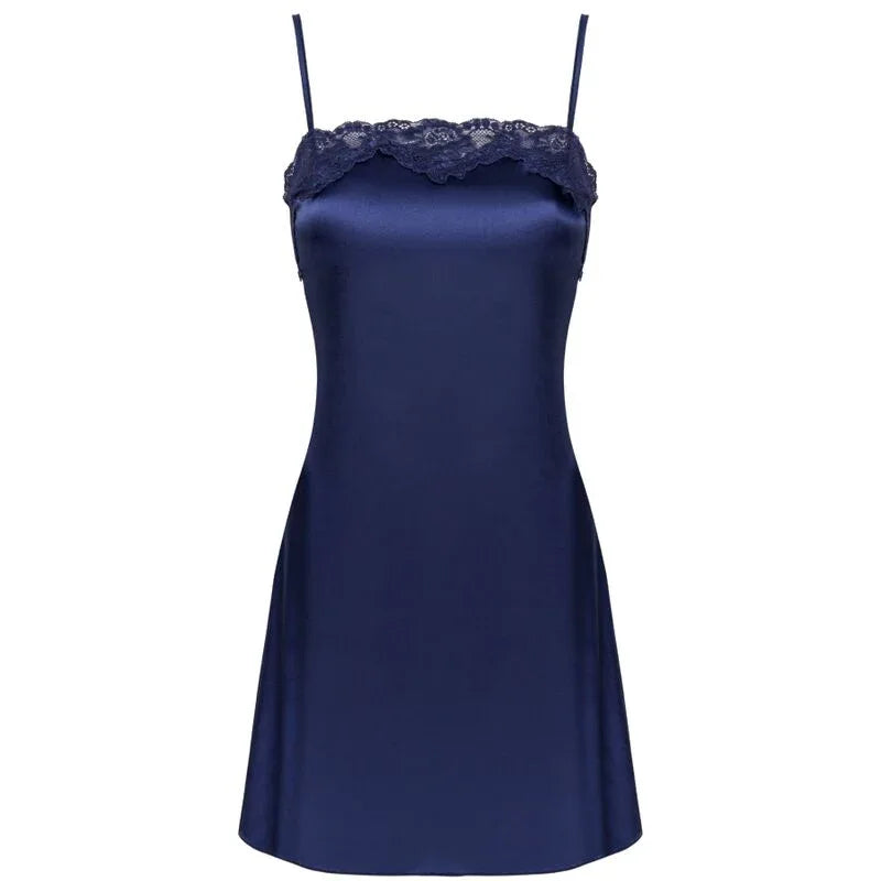 LIVCO CORSETTI FASHION - JACQUELINE LC 90249 MORGENMANTEL + HEMD + PANTY MARINEBLAU S/M - Vanelion Paradise