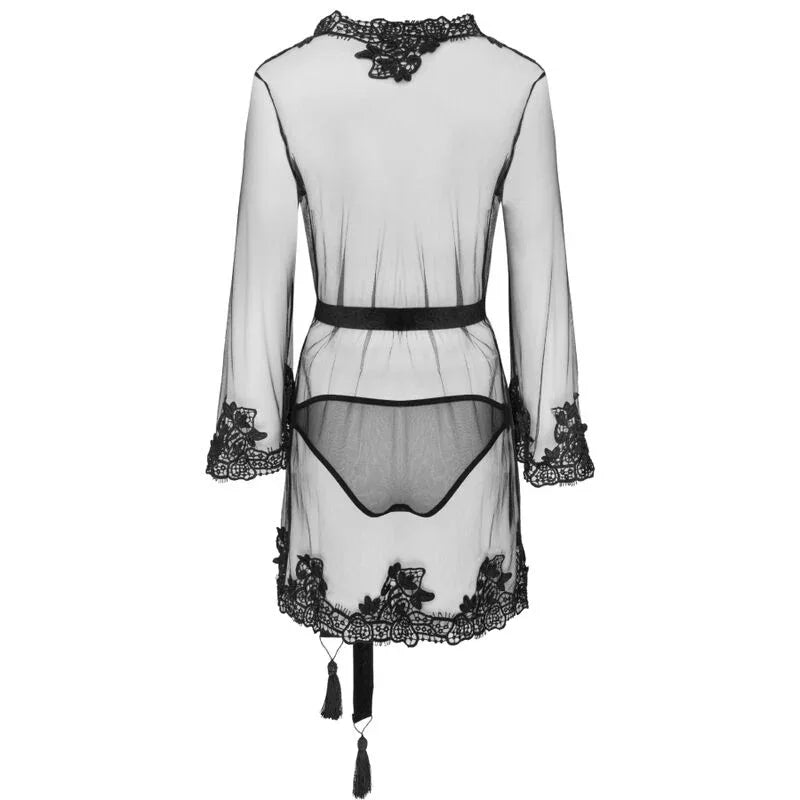 LIVCO CORSETTI FASHION - HERINA LC XG056 MORGENMANTEL + PANTY SCHWARZ EINE GRÖSSE - Vanelion Paradise