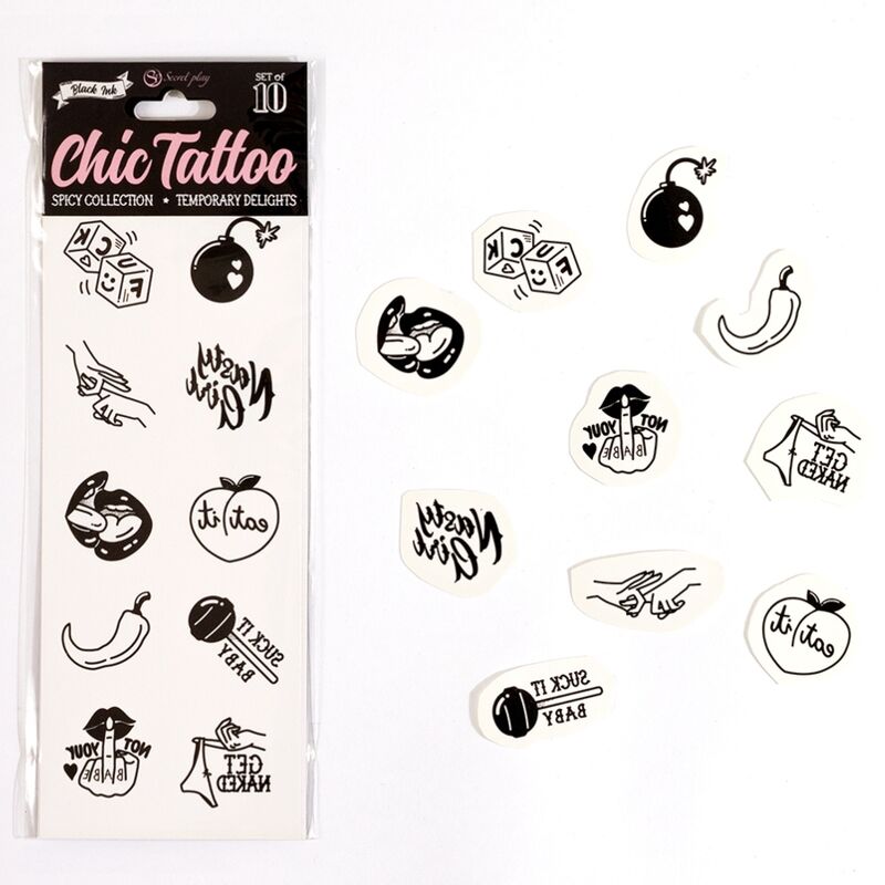 SECRET PLAY - SET MIT 10 TEMPORREN TATTOOS AUS DER SPICY COLLECTION