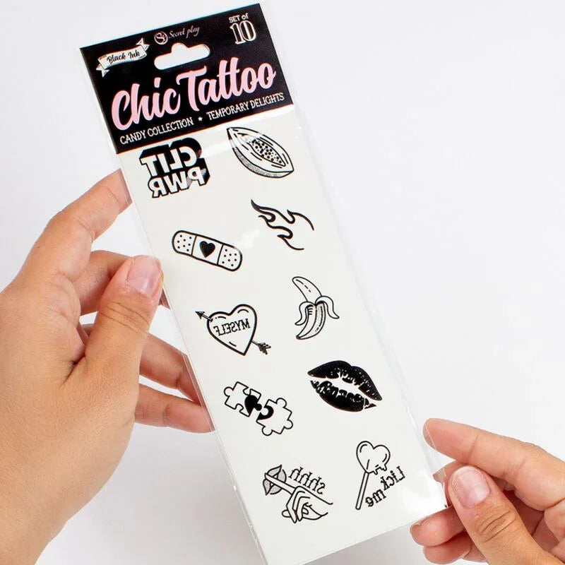SECRET PLAY - SET MIT 10 TEMPORREN TATTOOS AUS DER CANDY COLLECTION - Vanelion Paradise