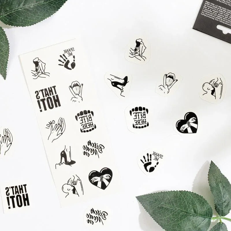 SECRET PLAY - SET MIT 10 TEMPORREN TATTOOS DER KINKY COLLECTION - Vanelion Paradise
