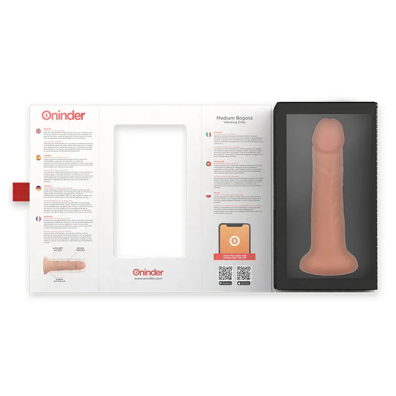 ONINDER - MITTLERER BOGOTÁ-VIBRATORDILDO MIT 9 GESCHWINDIGKEITEN NATÜRLICH 20 CM -O- 4.2 CM - KOSTENLOSE APP - Vanelion Paradise