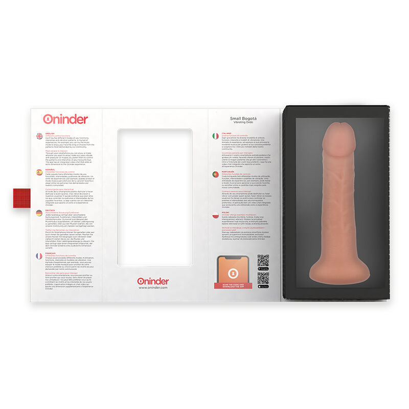 ONINDER - KLEINER BOGOTÁ-VIBRATORDILDO 9 GESCHWINDIGKEITEN NATÜRLICH 17.5 CM -O- 4 CM - KOSTENLOSE APP