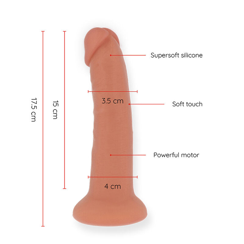 ONINDER - KLEINER BOGOTÁ-VIBRATORDILDO 9 GESCHWINDIGKEITEN NATÜRLICH 17.5 CM -O- 4 CM - KOSTENLOSE APP