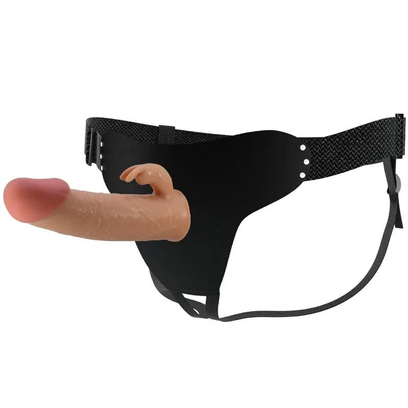 PRETTY LOVE Mavis Harness mit 19 cm Dildo Natur – verstellbar, wasserfest - Vanelion Paradise