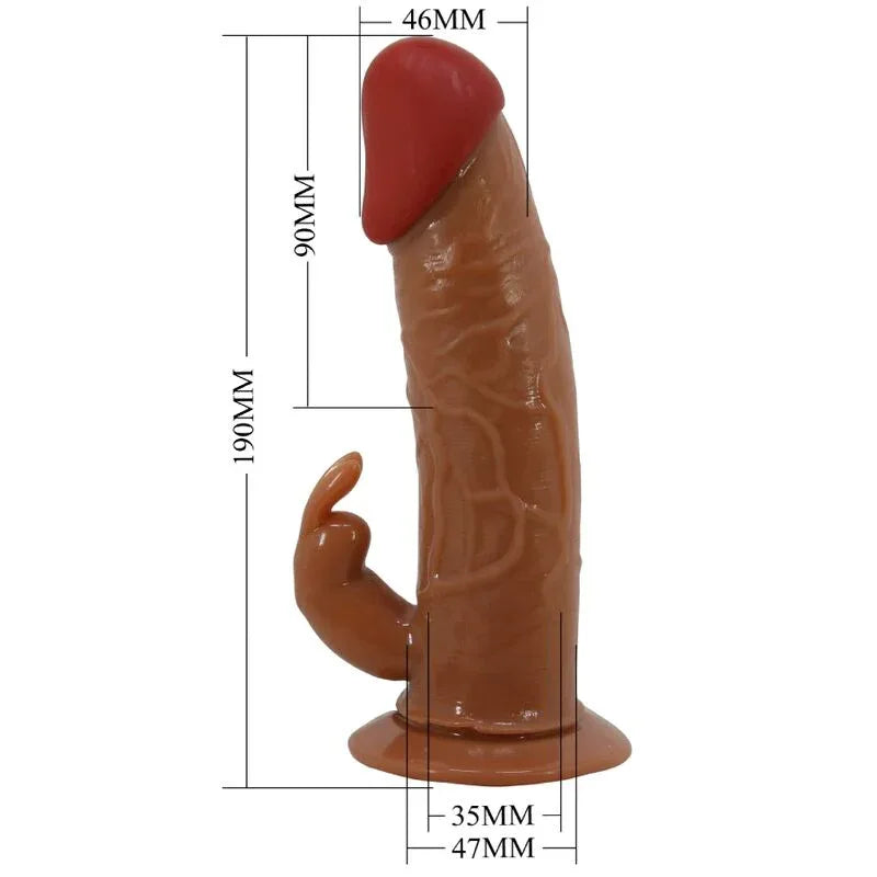PRETTY LOVE Marion Harness mit Vibro-Dildo 19 cm Braun, verstellbar - Vanelion Paradise