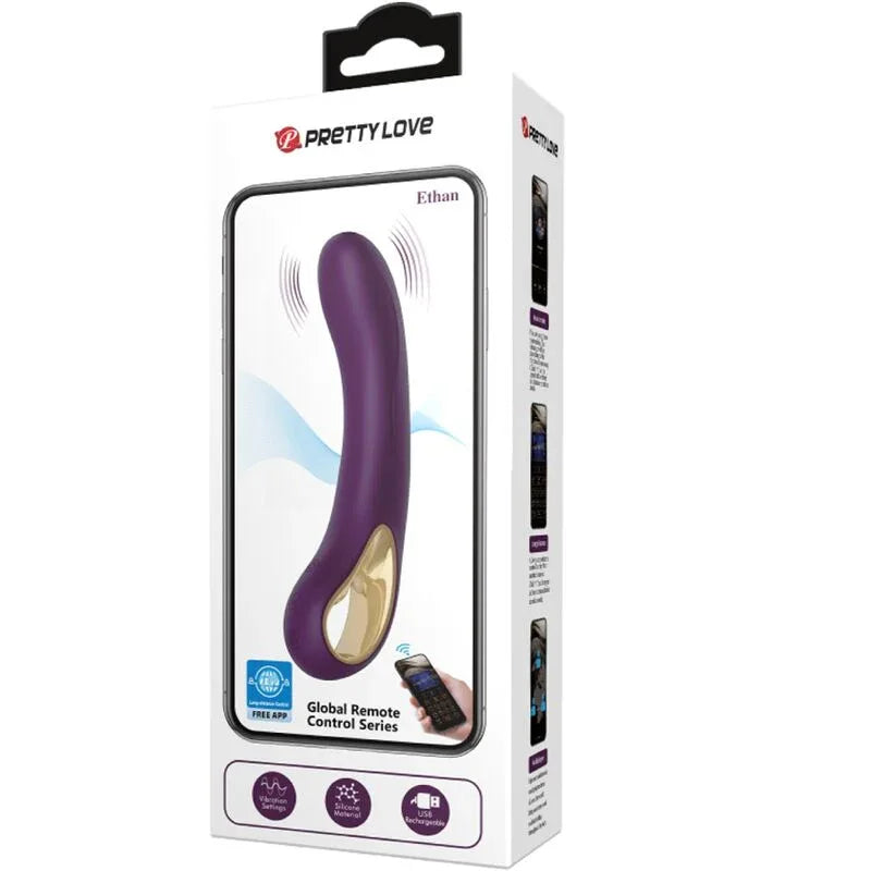 PRETTY LOVE Ethan G-Punkt Vibrator Lila – 12 Modi, Silikon, USB - Vanelion Paradise