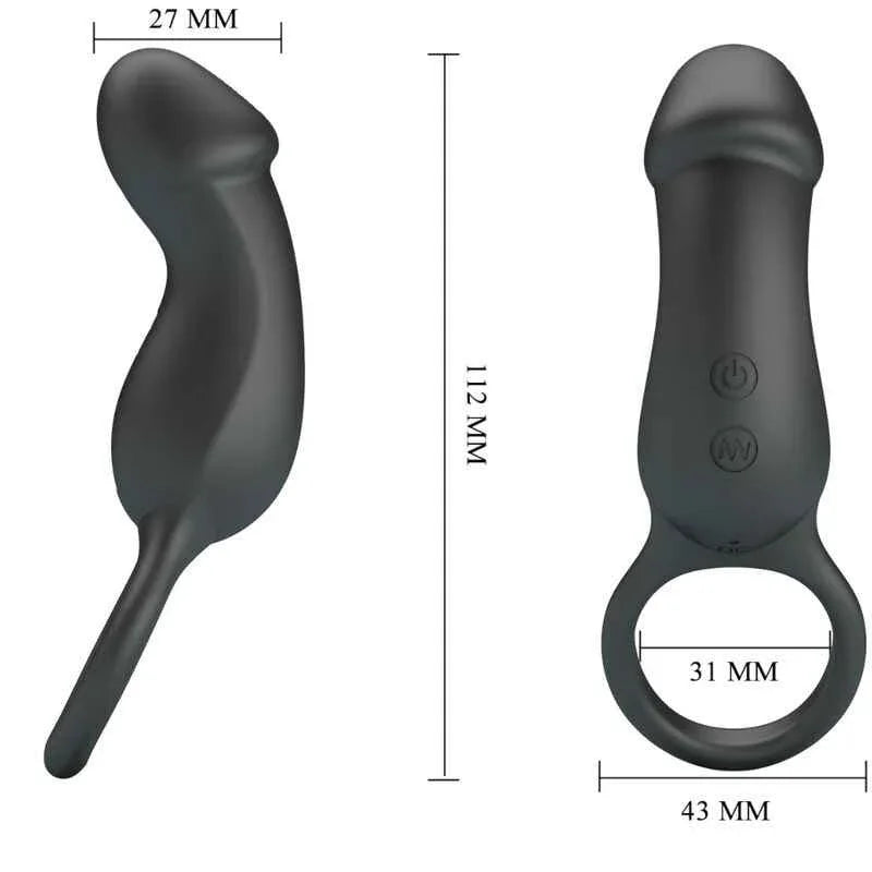 PRETTY LOVE - WARREN BLACK ANALRING & VIBRATOR - Vanelion Paradise