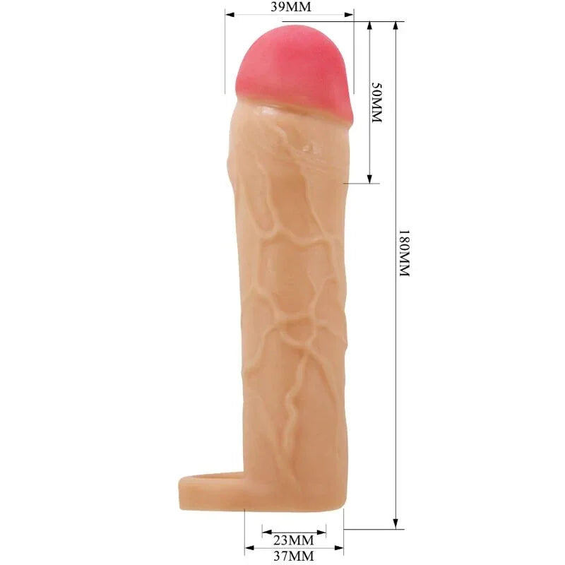 PRETTY LOVE Hani Penisverlängerung mit Hodenring – Silikon, Stimulierende Noppen - Vanelion Paradise