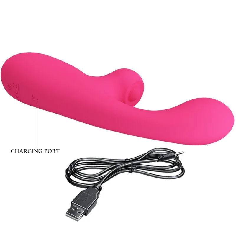 Pretty Love Skylar – Vibrator mit Klitoris-Stimulator & 30 Funktionen, Rosa - Vanelion Paradise
