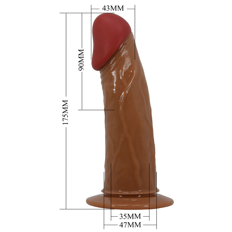 PRETTY LOVE - STARKS HARNESS SLIP MULTI-SPEED VIBRATION DILDO 17,5 CM HELLBRAUN