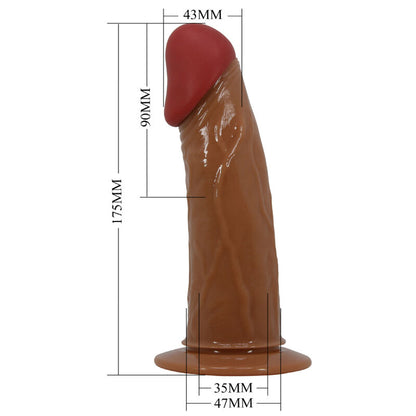 PRETTY LOVE - STARKS HARNESS SLIP MULTI-SPEED VIBRATION DILDO 17,5 CM HELLBRAUN