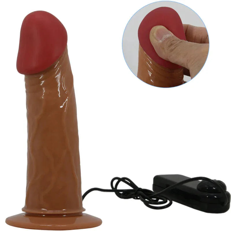 PRETTY LOVE - STARKS HARNESS SLIP MULTI-SPEED VIBRATION DILDO 17,5 CM HELLBRAUN - Vanelion Paradise