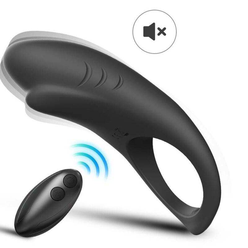 ARMONY - SHARK VIBRATORRING FÜR PAARE FERNBEDIENUNG SCHWARZ - Vanelion Paradise