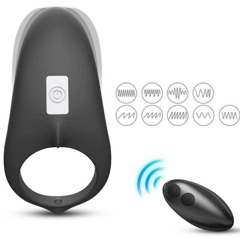 ARMONY - SHARK VIBRATORRING FÜR PAARE FERNBEDIENUNG SCHWARZ - Vanelion Paradise