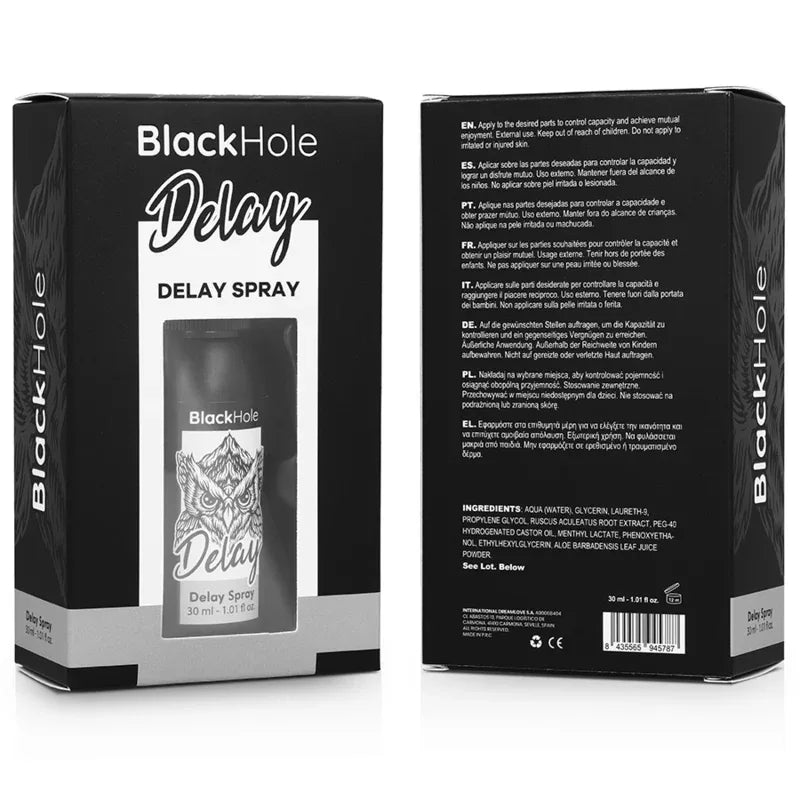 BLACK HOLE Delay Spray Study Forte – Wasserbasiert 30 ml - Vanelion Paradise