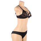 SUBBLIME - ZWEITEILIGES SET AUS TRANSPARENZ-BH UND S/M-STREIFEN - Vanelion Paradise