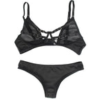 SUBBLIME - ZWEITEILIGES SET AUS TRANSPARENZ-BH UND S/M-STREIFEN - Vanelion Paradise