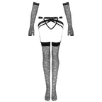 LIVCO CORSETTI FASHION - NEMALIA SET STRUMPFHALTER + STRÜMPFE + HANDSCHUHE SCHWARZ - Vanelion Paradise