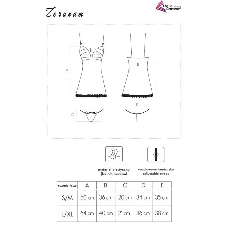LIVCO CORSETTI FASHION - ZERUNAM SET BABYDOLL + SCHWARZER TANGA - Vanelion Paradise