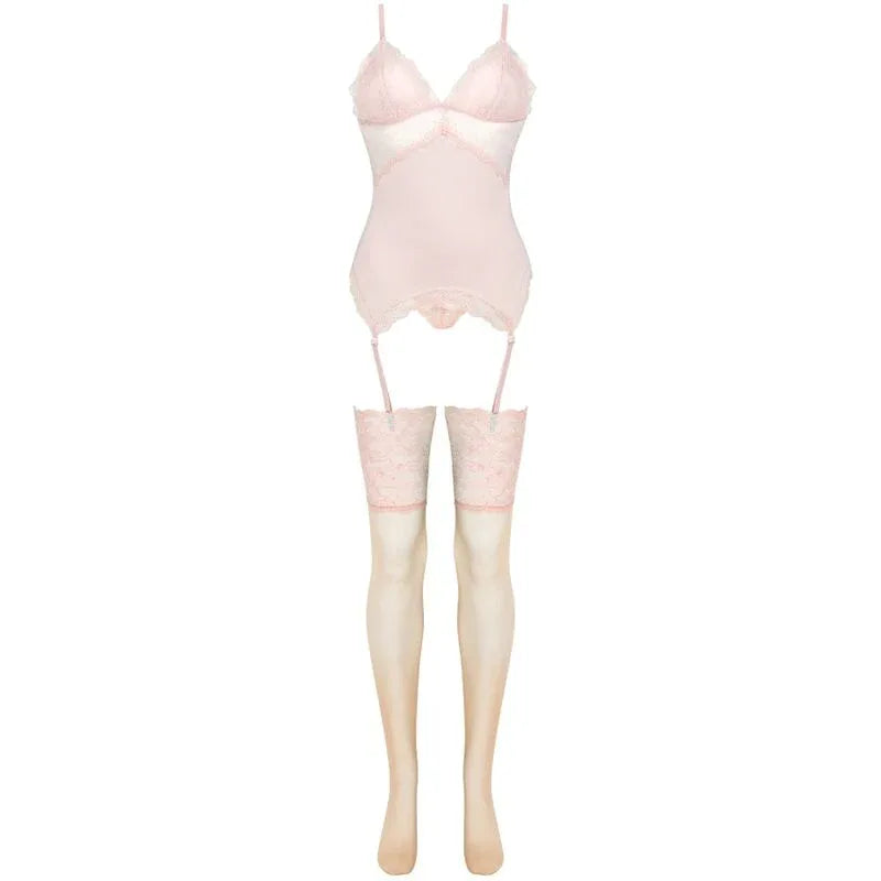 LIVCO CORSETTI FASHION - PERSINNE PEACH SET KORSET + HÖSCHEN + STRÜMPFE - Vanelion Paradise