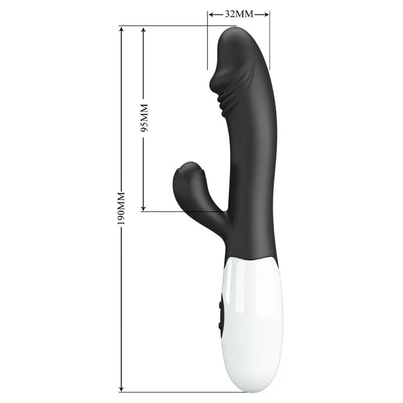 Pretty Love Snappy - Schwarzer G-Punkt & Klitoris Vibrator, 30 Funktionen - Vanelion Paradise