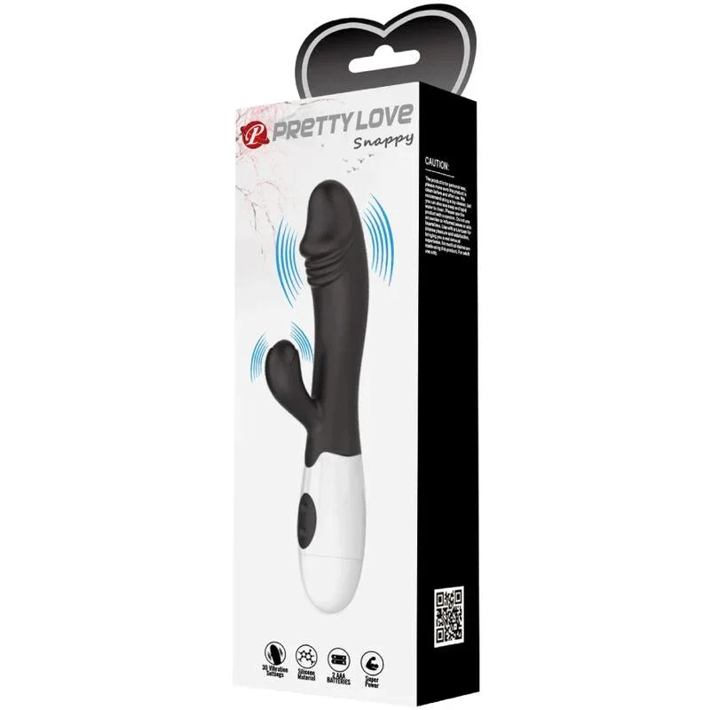 Pretty Love Snappy - Schwarzer G-Punkt & Klitoris Vibrator, 30 Funktionen - Vanelion Paradise