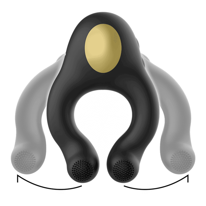 ARMONY - SILIKON-VIBRATORRING 3 MOTOREN WIEDERAUFLADBAR SCHWARZ - GOLD - Vanelion Paradise