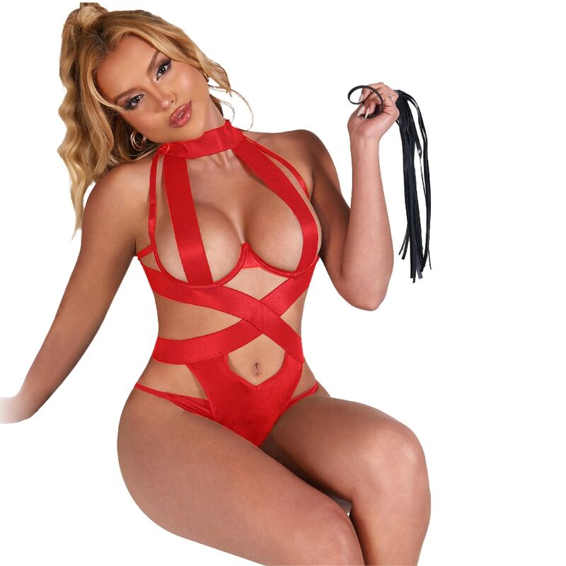 Subblime Neckholder-Body mit Harness – Rot L/XL