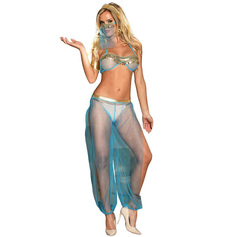 SUBBLIME - BLAUES DESSOUS-SET IM INDISCHEN STIL S/M - Vanelion Paradise