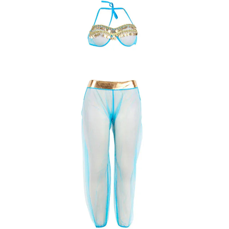 SUBBLIME - BLAUES DESSOUS-SET IM INDISCHEN STIL S/M - Vanelion Paradise