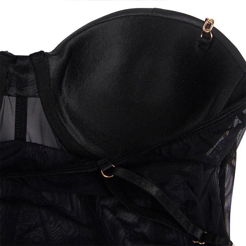 SUBBLIME - SCHWARZER BODY MIT KETTEN-HOSENTRGERN S/M - Vanelion Paradise