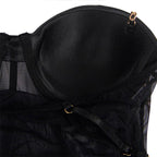 SUBBLIME - SCHWARZER BODY MIT KETTEN-HOSENTRGERN S/M - Vanelion Paradise