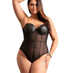 SUBBLIME - SCHWARZER BODY MIT KETTEN-HOSENTRGERN S/M - Vanelion Paradise