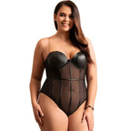 SUBBLIME - SCHWARZER BODY MIT KETTEN-HOSENTRGERN S/M - Vanelion Paradise