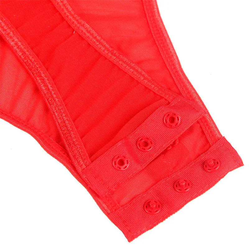 SUBBLIME - TEDDY MIT STRUMPFBAND-DETAIL BRUST ROT S/M - Vanelion Paradise