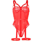 SUBBLIME - TEDDY MIT STRUMPFBAND-DETAIL BRUST ROT S/M - Vanelion Paradise