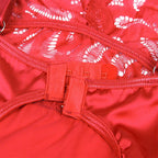 Subblime Satin-Babydoll Rot S/M – Spitze & Hakenverschluss - Vanelion Paradise
