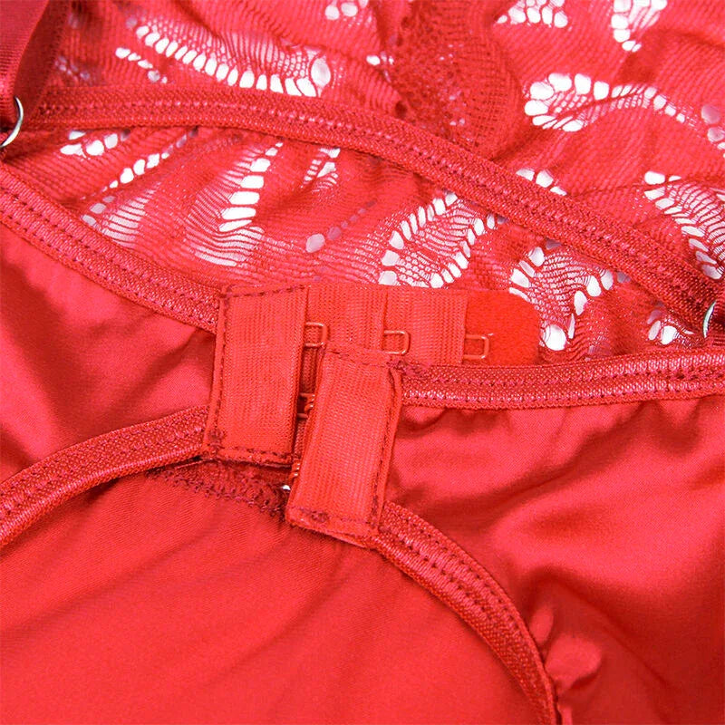 Subblime Satin-Babydoll Rot S/M – Spitze & Hakenverschluss - Vanelion Paradise
