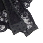 SUBBLIME - TEDDY MIT STRUMPFBAND MIT SPITZENDETAIL UND STREIFEN SCHWARZ S/M - Vanelion Paradise