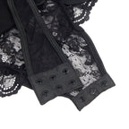 SUBBLIME - TEDDY MIT STRUMPFBAND MIT SPITZENDETAIL UND STREIFEN SCHWARZ L/XL
