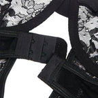 SUBBLIME - TEDDY MIT STRUMPFBAND MIT SPITZENDETAIL UND STREIFEN SCHWARZ S/M - Vanelion Paradise