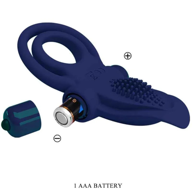 PRETTY LOVE - BRONSON DOPPELRING MIT VIBRATION BLAU - Vanelion Paradise