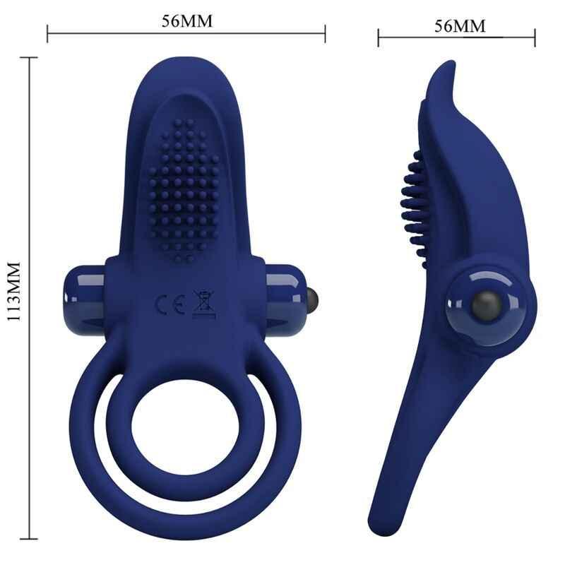 PRETTY LOVE - BRONSON DOPPELRING MIT VIBRATION BLAU - Vanelion Paradise
