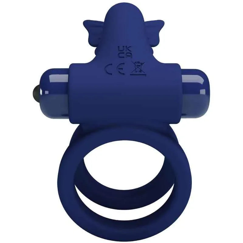 PRETTY LOVE - JAMELE DOPPELRING MIT VIBRATION & SCHMETTERLINGSTIMULATOR BLAU - Vanelion Paradise